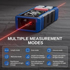 SainSmart Dual Laser Measuring Tool, 393Ft Red Bilateral Distance Meter with Backlit LCD, Rechargeable, Multi-Unit, Electronic Level, Length/Area/Volume/Angle Sensor/PC Data Transfer,Laser Class 2