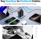 2 Pack USB C Charger Block with 4 USB Cables 120W GaN Type C Charger Fast Charging Block 6 Port Foldable for iPhone 17/16 Series, Pixel, iPad, Samsung Galaxy Series (Black)