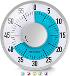 Secura 60-Minute Visual Timer 6-Inch Mechanical Countdown Timers for Teaching, Meeting, Cooking, Working - Timer for Kids with Magnetic Backing, Foldable Legs, Hanging Hole (Blue)