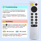 (2 Pack) Replacement Remote for Apple-TV-Remote-Control 4K/HD (NOT Siri & NO Voice)