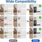 Keypad Smart Door Lock with Handle, Keyless Entry Deadbolt for Front Door, Smart Auto Lock Deadbolt with Phone/Watch App Control, Biometric Fingerprint Gate Handle with 7 Ways to Unlock