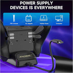 ECHZOVE Switch 2 Pro Controller Charger Dock – Dual Fast Charging Station for Nintendo Switch Pro, PS5, Xbox Series X/S – LED Status Display, Type-C Adapter, Compact Design