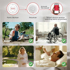 Hapippofa Caregiver Pager Elderly Alert Call Button Life Alert Systems for Seniors no Monthly Fee for Elderly/Patient/Disabled at Home/Hospital/Clinic