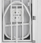 Wall Mounted Ironing Board Cabinet with Storage and Miror Door, 180° Swivel Ironing Boards with Garment Hooks, Foldable Ironing Storage Station for Home, Laundry Room, White