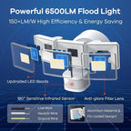 OREiN 42W 6500LM Motion Sensor Outdoor Flood Light, Hardwired LED Security Light, 4 Lighting Modes, Dual PIR 240° Detection, Dusk to Dawn, IP65 Weatherproof for Garage, Driveway, Backyard, Farm