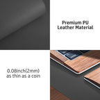 Aothia Leather Desk Pad Protector, Mouse Pad, Office Desk Mat, Non-Slip PU Leather Desk Blotter, Laptop Desk Pad, Waterproof Desk Writing Pad for Office and Home (Gray,23.6" x 13.7")