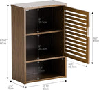 HITNET Medicine Cabinet, Wall Hanging Cabinet with Adjustable Shelf, Bathroom Storage Organizer Over The Toilet with Single Door and Open Bottom Shelf, Walnut