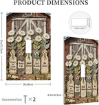 Bvtewkhz Rustic Daisy Barn Door Flowers 1 Gang Single Toggle Decorative Light Switch Covers Electrical Faceplate Switch Plates for Bathroom Kitchen Home