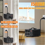 1500W Voltage Converter Transformer Step Up 110V/120V to220V/240V or Step Down 220V to 110V AC Power Converte, Circuit Breaker Protection, 2 US sockets, 2 Universal sockets, LCD Display