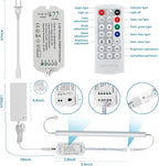 Litever Under Cabinet LED Lighting Kit. RGB Color & Bright Warm White Light. Slim Linkable LED Light Bars with Power Adapter, Controller, Extension Cords. Max 24W. Dimmable. Plug in. RGB + 3000K.