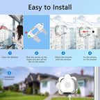 2.5K Window Camera, 5GHz & 2.4GHz Window Security Cameras with Color Night Vision, WiFi Camera with Motion Detection, Continuous Recording, Spotlight Siren, Real-Time Alerts, 2-Way Audio (White)