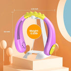Kids Neck Fan, Portable Bladeless Fans for Kid 4-14Y Girls & Boys, 2600mAh USB Personal Mini Cooling Fan for Travel/Camping/Study, 4 Speeds, Lightweight, Compact, Perfect Summer Gifts for Kids