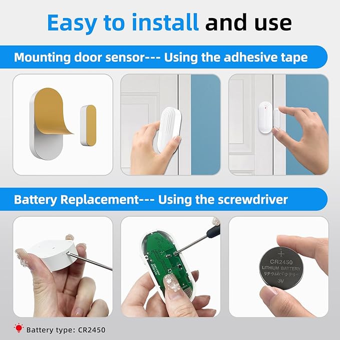 Door Chime, Daytech Wireless Door Sensor Chime 800ft Range Door Entry Chime with 20 Chimes 5 Adjustable Volume Mute Mode LED Indicator Door Open Chime for Business/Home When Entering, Door Open Alert