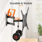 Full Motion TV Wall Mount for 23-55'' Flat & Curved TVs and Screen, Rotation Swivel & Tilt Articulating Wall Mount Bracket with Cable Storage for Corner Motorhome VESA 400x400 Max Load 67 lbs