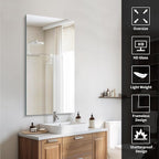 CILIBER Frameless Mirror, 24x48 Inch Large Bathroom Mirrors for Wall Over Sink, Upgraded Shatterproof Vanity Mirror with Polished Edge for Bathroom,Bedroom,Living Room and Entryway