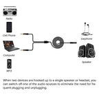Kxable 1/8 Inch TRS Stereo Y Splitter Cable 1.5FT, 3.5mm Female to 2-Male Y-Splitter Stereo Audio Cable, for Cell Phone PC Laptop, Speaker, Headphones, Suitable for Switching or Two Sets of Speakers