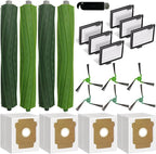 21 Pack Replacement Parts Accessories for iRobot Roomba Max 705 Combo / 706 Combo Robot Vacuum, 4 Main Brushes, 6 Side brushes, 6 Filters, 4 Dust Bags, 1 Cleaning Brush