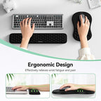 TECKNET Ergonomic Mouse Pad with Wrist Rest,Keyboard Pad and Mousepad with Wrist Support,Massage Design Effectively Relieves Carpal Tunnel Syndrome Suitable for Computers and Laptops