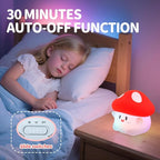 Rytinazzz Mushroom Night Light, Color Changing & 50-Hour Battery, Squishy Lamp with Pat Control for Kids Room Decor, USB Rechargeable, Valentines Gifts