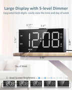 Loud Alarm Clock with Bed Shaker for Heavy Sleeper,3-level Vibrating,Large Digits,Weekday/Weekend Mode,Dual Alarms for Hard of Hearing/Deaf, 5 Volume,Dimmer,USB Charger,Snooze,Battery Backup