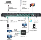 MT-VIKI 4K HDMI Matrix Extender 4x4 4K60Hz 4:4:4 Over CAT6/7/8 Cable, Matrix Splitter & Switcher with 4 POC Receivers + 4 Loop Out, Web GUI, RS232, Up to 230FT (70m)