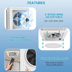 2012 14" RV Roof Vent Fan with LED Light, Air Max Reversible Exhaust Vent, Ultra Low Noise 12V - 24V Ceiling Fan with Remote and Rain Sensor for Camper, Trailer, Van, Motorhome Ventilation