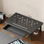 LUOOHL Adjustable Monitor Stand with Storage Shelf Ergonomic Designs for Home Office Workspaces Steel Construction Quick Assembly Desktop Organizers for Electronics