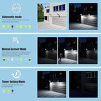 Solar Street Lights Outdoor Waterproof ,30000LM Dusk to Dawn Solar Lights with Motion Sensor and Remote Control Solar Powered LED Flood Light Outside for Parking Lot, Security, Garden, Garages 2 Pack