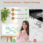Smart Digital Calendar & Chore Chart for Family Schedules – 32 Inch Smart Touchscreen Interactive Display, Dual-WiFi, Auto-Sync Google iCloud Outlook Calendars, Selectable Reminders, Wall Mountable