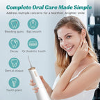 FlossJet Water Dental Flosser Cordless Oral Irrigator with 300ml 5 Tips 4 Modes USBCharger Portable Travle Irrigation Cleaner IPX7 Electric Irrigador Dental for Teeth Cleaning (White)