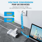 [Game-Changer] DOACE 500W Max 220V to 110V Converter, 50Hz to 60Hz Voltage Converter for European Travel, 100% Pure Sine Wave Voltage Converter US to Europe for CPAP Hair Straightener Laptop Phone