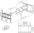 Physix 2120 Long arm TV Wall Mount for 32-75 inch Screens | Extra Long Extension up to 47 inch | Heavy-Duty TV Mount Holds up to 77 lbs | Full-Motion, swivels up to 180° | Max. VESA 400x400