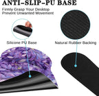 Britimes Purple Oil Painting Leaves Keyboard Mouse Pad Set Plant 4in1 Large Mousepad+Keyboard Wrist Rest+Mouse Wrist Rest+Coaster Ergonomic Design for Home Office Computer 35.4x15.7 inches