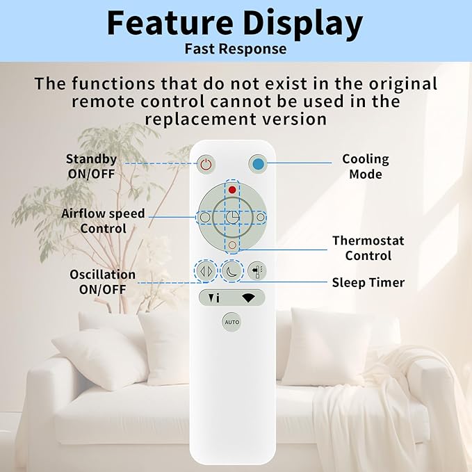 LUNOAOA Upgrade Glowing Remote Control Replacement No Setup for Dyson Fan TP05 PH01 PH02 with Magnetic