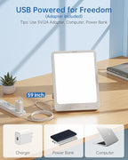 SUXIO Light Therapy Lamp - 10000 Lux Therapy Lights Lamp, 3 Timer & Mode Sunlight Lamp, Memory Function Daylight Lamp, Portable Light Box Therapy Use As Lift Mood, Happy Lamp for Home/Office/Travel