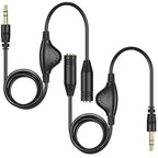 PChero 2 Packs 3.5mm Headphone Extension Cable, 3.3FT Male to Female Stereo Audio Jack Extender Aux Extension Adapter Cord with Volume Control for Headset Earphones Smartphones Tablets MP3 Players