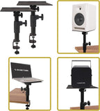 Sound Town 2-Pack Desktop Clamp-On Studio Monitor Speaker Stands with Horizontal/Vertical Speaker Orientation (STSD-DCM-Pair)