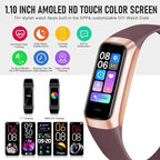 Fitness Tracker with 24/7 Heart Rate Blood Oxygen Sleep Monitor, 1.1" AMOLED Touch Screen Activity Tracker Smart Watches, IP68 Waterproof Step Counter Pedometer for Women Men