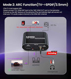 avedio Links HDMI ARC Audio Extractor Converter 4K@60Hz, HDMI to Optical Toslink SPDIF + 3.5mm AUX Jack Stereo Audio Adapter Converter Splitter Inserter Embedder Support HDCP2.2 Digital PCM DTS 5.1