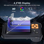 SKYBASIC Industrial Endoscope Borescope Camera with Light, 4.3'' HD Digital Handheld Waterproof Sewer Tools Snake Inspection Camera with 8 LED Lights 32.8FT Semi-Rigid Cable, Cool Gift Gadgets for Men