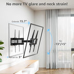 MOUNTUP UL Listed TV Wall Mount, Full Motion TV Mount for Most 26-65 Inch Flat/Curved TVs Fit 16" Wood Stud, Wall Mount TVs Bracket with Dual Swivel Articulating Arm Max VESA 400x400mm up to 88 LBS