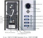 4 Apartment Bus 2 Wire Video Door Phone Intercom Systems 7 Inch Kit for Electronic Door Lock Home Night Vision