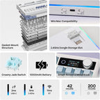 EPOMAKER TH99 PRO 96% Mechanical Keyboard with Screen & Knob, 10000mAh, 2.4Ghz/BT, Hot Swap, Custom Driver, RGB Backlight, PBT Keycap, Wireless Gaming Keyboard for PC/Mac (Blue&White, Creamy Jade)
