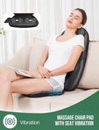 Snailax Back Massager with Heat, Gifts for Men, Women, Electric Deep Tissue Kneading Full Body Massage Chair for Back Pain, Home, Office Use, App Control