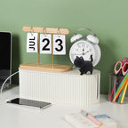 RAMFIYN Large Cable Organizer Box for Power Strips, Surge Protectors, Chargers, TV Computer Wires - White