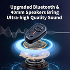 BIKECOMM Salut Motorcycle Helmet Speakers Intercom – 1000M Range Wireless Speakers - Helmet Communication System, IP67, Black