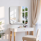CILIBER Frameless Wall Mirror, 30" x 30" Square Bathroom Mirror Rounded Corner, HD Shatterproof Vanity Mirror with Polished Edge for Over Sink, Bedroom, Entryway, Vertical or Horizontal