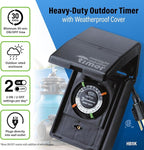 Intermatic HB11K Heavy-Duty Outdoor Plug-in Timer – 2 ON/2 Off Settings, 30-Min Minimum Intervals, Weatherproof Flip Cover, 15A/1800W, 1 HP Rated, 13" Cord – Ideal for Pool Pumps, Lights, Decorations