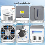 ROVSUN 1400CFM Evaporative Air Cooler, 5.2 Gal Portable Swamp Cooler with Auto Oscillating, Remote, 3 Speeds, 12H Timer & 4 Ice Packs, 3-IN-1 Humidifying Cooling Fan Indooor Patio Garage