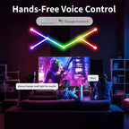Phylosal Smart WiFi LED Wall Lights, 16M+ Color Dimmable Gaming Light Works with Alexa and Google Assistant, Music Sync, DIY and Timer Feature, RGB Light Bars for Gaming Room, Bedroom (6 Pcs,White)